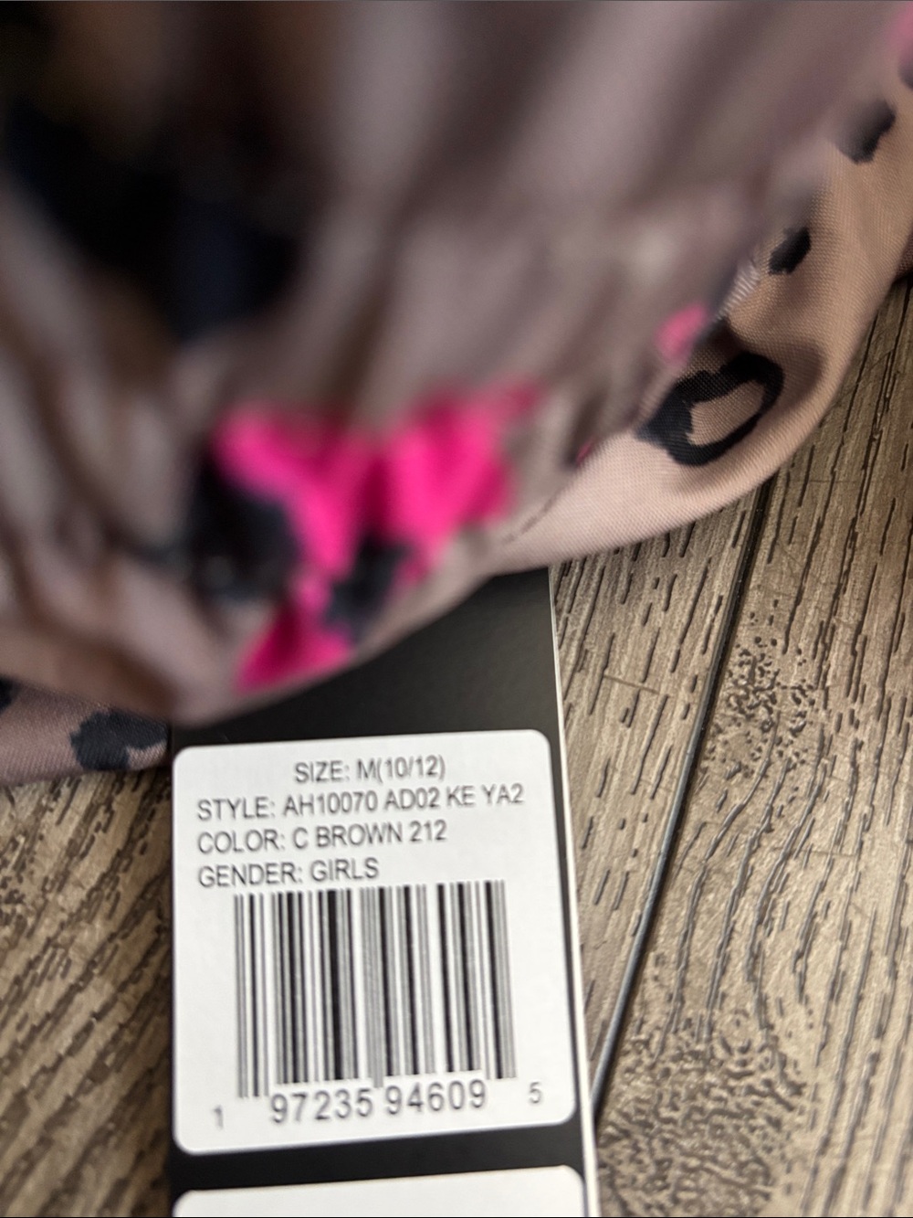 Adidas girls Leopard Print Running Shorts - Taupe with Black & Pink Accents - Picture 6 of 6